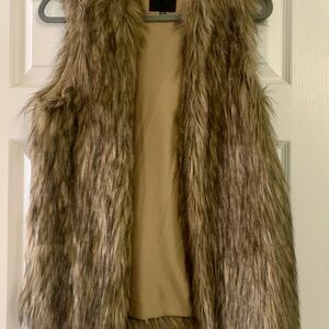 Faux Fur Vest in Brown